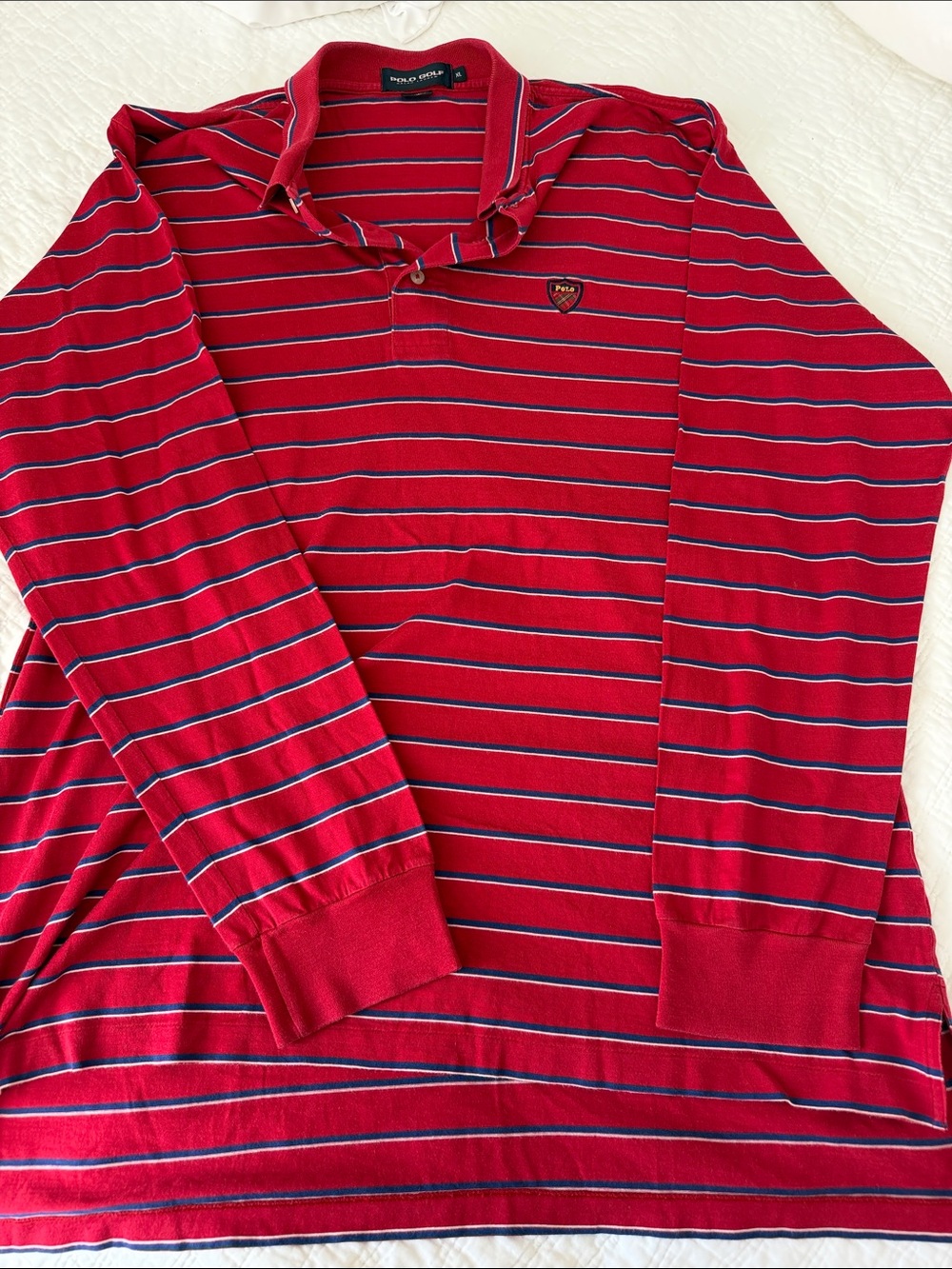 Ralph Lauren Polo Golf Red Striped Polo Shirt